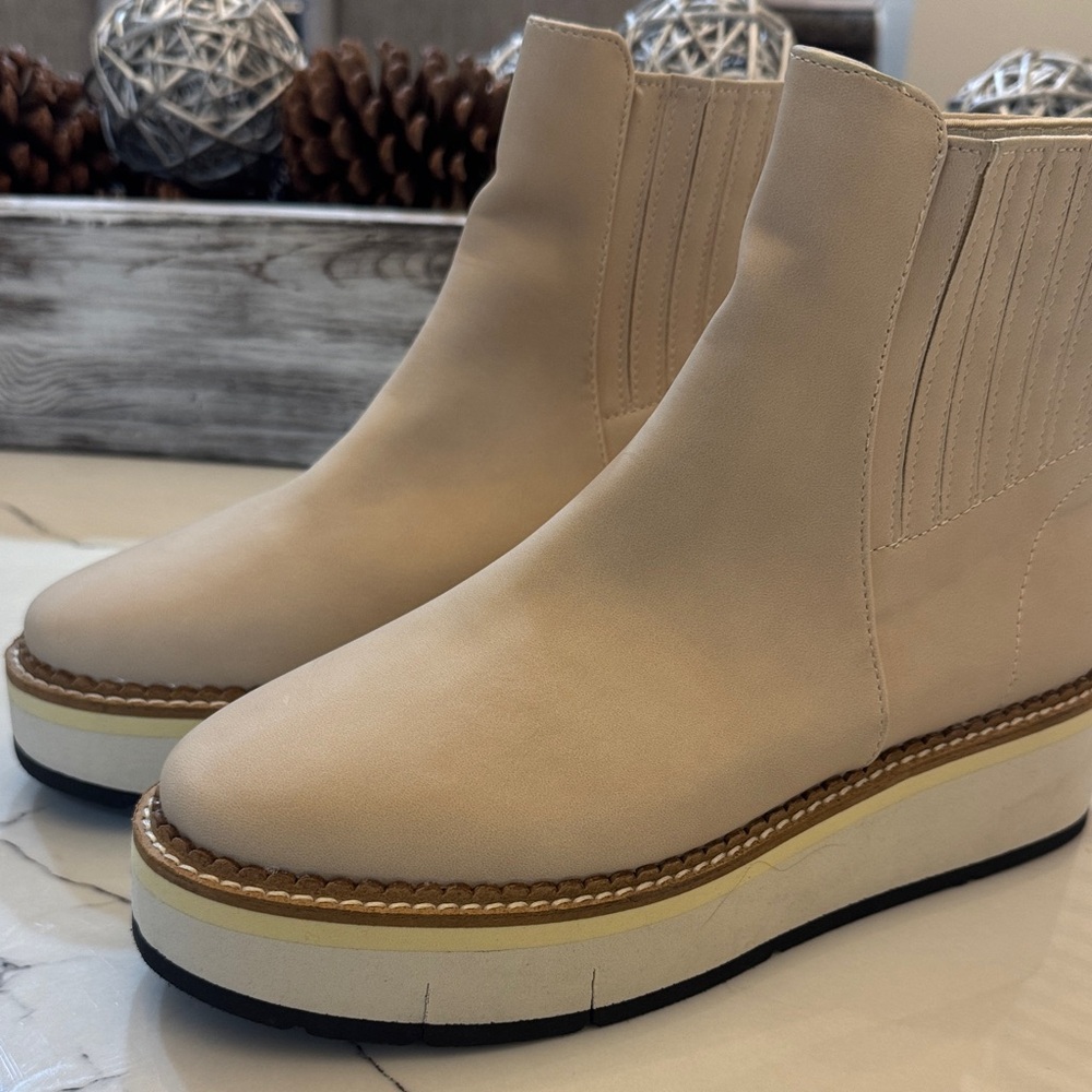 ShuShop Beige Ankle Booties